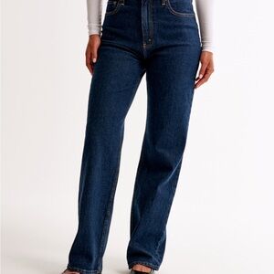 Abercrombie Curve Love 90s relaxed - Dark Rinse 27 S